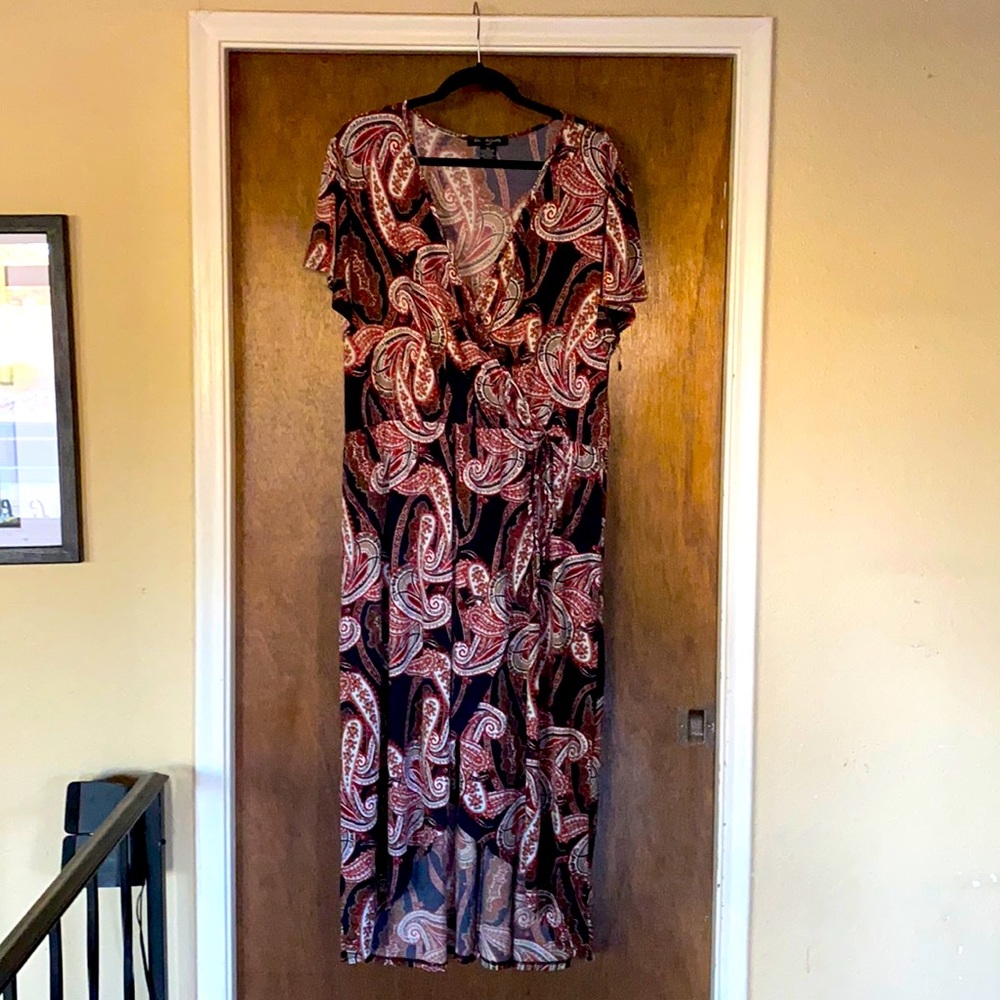 Paisley Faux wrap dress